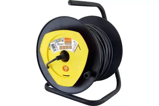 Удлинитель на катушке TDM, 1-розетка, 30м, черный (SQ1307-0402)