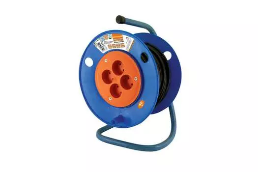 Удлинитель на катушке TDM, 4-розетки, 40м, черный (SQ1307-0513)