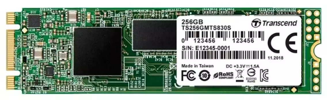 Твердотельный накопитель (SSD) Transcend 256Gb 830S, 2280, M.2 (TS256GMTS830S)