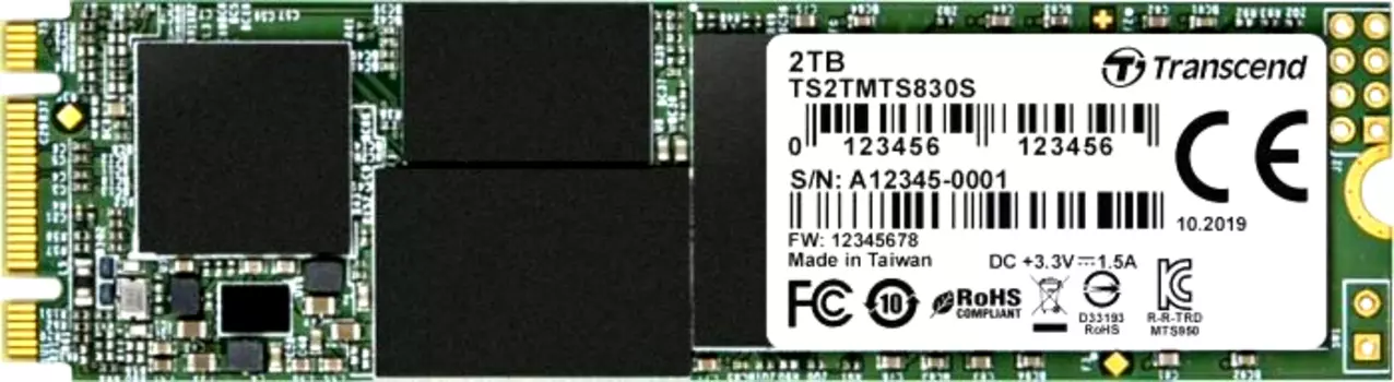 Твердотельный накопитель (SSD) Transcend 2Tb 830S, 2280, M.2 (TS2TMTS830S)