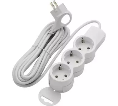 Удлинитель Duwi 32006 9, 3-розетки, 5м, белый (32006 9)