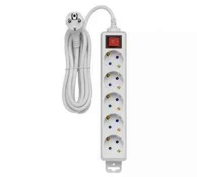 Удлинитель Duwi Supraline, 5-розеток, 3м, белый (32062 3)