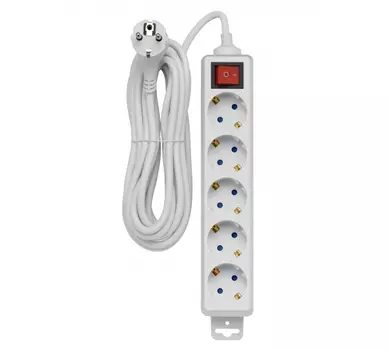 Удлинитель Duwi Supraline, 5-розеток, 5м, белый (32063 0)