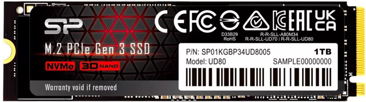 Твердотельный накопитель (SSD) Silicon Power 1Tb M-Series, 2280, M.2, NVMe (SP01KGBP34UD8005)