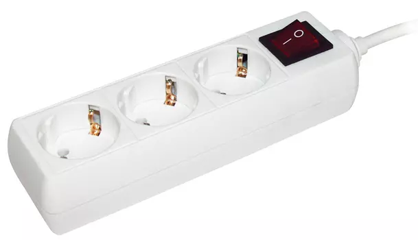 Удлинитель IEK У03К, 3-розетки, 5м, белый (WYP10-16-03-05-ZK-N)