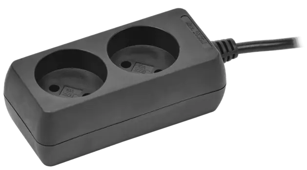 Удлинитель IEK У2, 2-розетки, 3 м, черный (WYP10-06-02-03-K02)