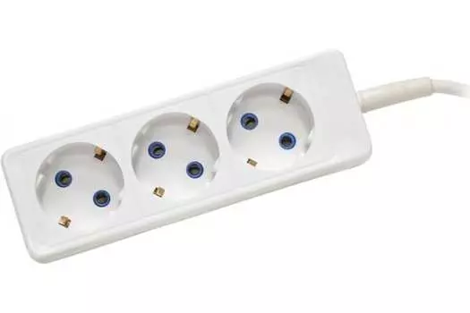 Удлинитель Космос ПВС, 3-розетки, 5м, белый (YKsm5m-3g-Z(10A)P)