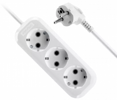 Удлинитель KRONUS, 3-розетки, 10 м, белый (KRS-04-0011)