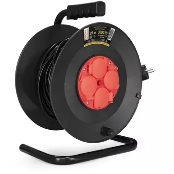 Удлинитель на катушке ExeGate industrial ECS-2-1.5R, 4-розетки, 25м, черный (EX286339RUS)