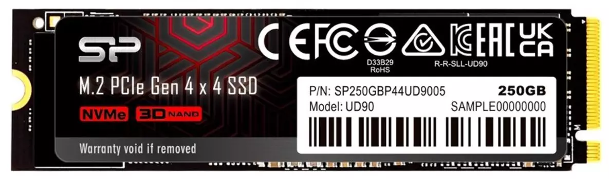 Твердотельный накопитель (SSD) Silicon Power 250Gb UD90, 2280, M.2, NVMe (SP250GBP44UD9005)