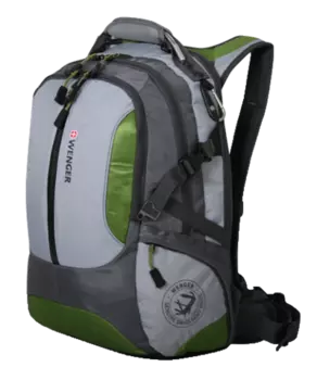 Рюкзак Wenger Large Volume Daypack 15", зелёный/серый, 36х17х50 см, 30 л (+ Антисептик-спрей для рук в подарок!)