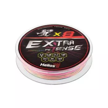 Шнур Extrasense X8 PE Multicolor 150m 2.5/39LB 0.28mm (HS-ES-X8-2.5/39LB) Helios