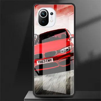 Синий, красный автомобильный стеклянный чехол для Xiaomi Poco X3 NFC 11 Lite 11T F3 M3 для Redmi Note 11 10 9 8 Pro 10S 9S 9A 9C, чехол для телефона Xiaomi Poco F3