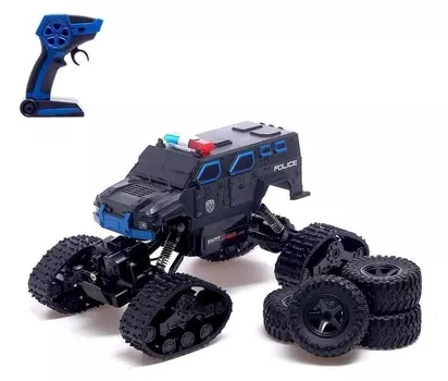 Джип радиоуправляемый «Гусеничный вездеход», 1:15, полный привод 4wd, работает от аккумулятор, цвет синий