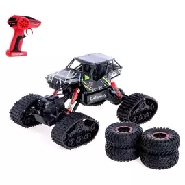 Джип радиоуправляемый «Гусеничный вездеход», полный привод 4wd, работает от аккумулятора, цвет зелёный