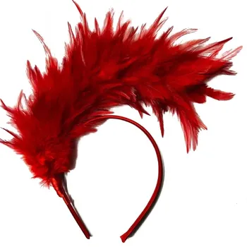 Повязка на голову с перьями 1920-х годов повязка на голову Mardi Gras Flapper новая ручная работа перо бурлеск головной убор модные обручи аксессуары танцевальная вечеринка