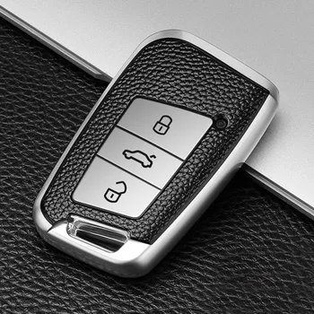 Кожаный чехол для дистанционного ключа из ТПУ для Volkswagen VW Magotan Passat B8 Golf для Skoda Superb A7 Kodiaq, защитные аксессуары красный