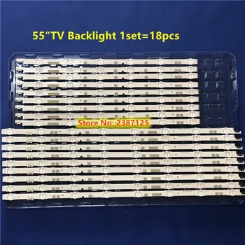 18 шт. светодиодная лента для V5DR_550SCA_R0 V5DR_550SCB_R0 для UE55JU6800 UE55JU6850U UE55JU6870 UE55JU6872 UE55JU6875U UN55JS7250