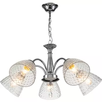 Подвесная люстра 658/5PL E27*40W Escada Freesia Chrome с подвесками