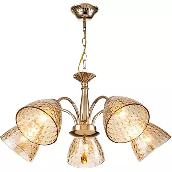 Подвесная люстра 658/5PL E27*40W Escada Freesia Gold с подвесками