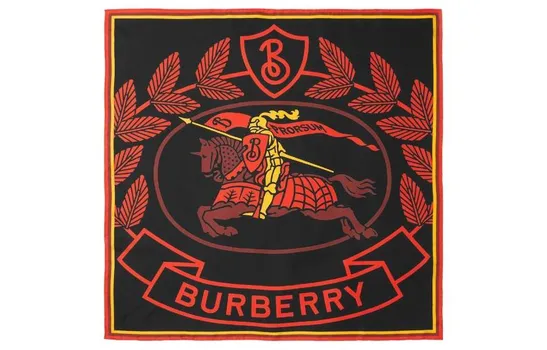 Burberry Шелковый шарф унисекс красный/черный