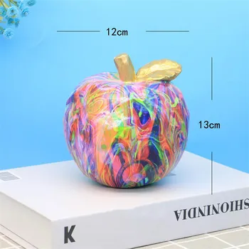 Творческие красочные украшения из яблок Изделия из смолы Главная Гостиная Шкаф Рабочий стол Фруктовые украшения Подарки Сувениры Винная стойка Изделия 12x13cm
