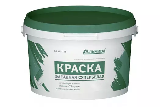 Альмира Краска Фасадная супербелая люкс 14 кг 00-00000382