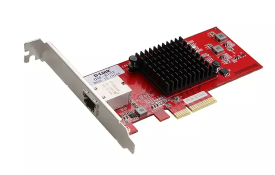 Сетевая карта D-link DXE-810T, 1xRJ-45, 10 Гб/с, PCI-Ex4, Retail (DXE-810T/B1A)