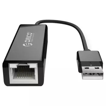 Сетевая карта Orico UTJ-U2-BK, 1xRJ-45, 10/100 Мбит/сек, USB 2.0, Retail