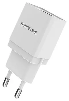 Сетевое зарядное устройство Borofone BA19A 5W, 1USB, 1A, белый, кабель microUSB