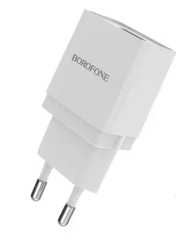 Сетевое зарядное устройство Borofone BA19A Nimble 5W, 1USB, 1A, белый (6931474700667)