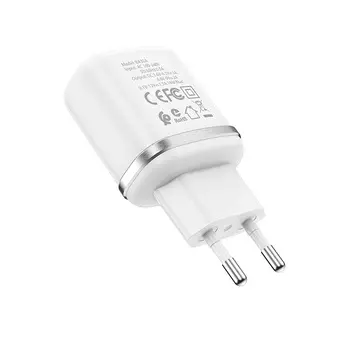 Сетевое зарядное устройство Borofone BA36A High speed 18W, 1USB, Quick Charge, 3A, белый