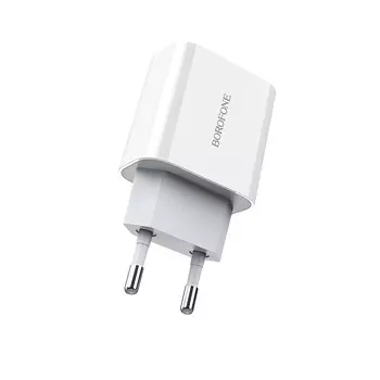 Сетевое зарядное устройство Borofone BA38A Speedy 18Вт, USB type-C, Quick Charge, PD, 3A, белый (6931474746887), Lightning 8pin