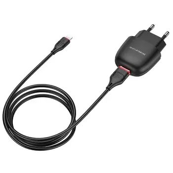Сетевое зарядное устройство Borofone BA49A Vast power, 1USB, 2.1A, черный (28425), Lightning 8pin