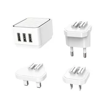 Сетевое зарядное устройство Borofone BA51 Easy 12W, 3USB, 2.4A, белый (29552)