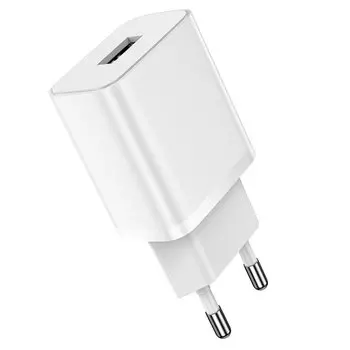 Сетевое зарядное устройство Borofone BA52A Gamble, USB, 2.1A, белый (133691)