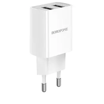 Сетевое зарядное устройство Borofone BA53A Powerway 10W, 2xUSB, 1A, белый (133699)
