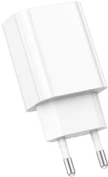 Сетевое зарядное устройство Borofone BA65A 20 Вт, EU, USB type-C, Quick Charge, PD, белый (6974443383911)