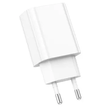 Сетевое зарядное устройство Borofone BA65A PD20W 20Вт, USB type-C, Quick Charge, PD, 3A, белый (974443383911)