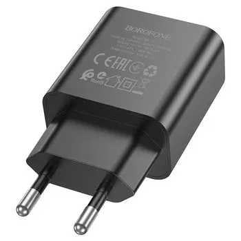 Сетевое зарядное устройство Borofone BA71A Power 20Вт, USB type-C, Quick Charge, PD, 3A, черный (213512)