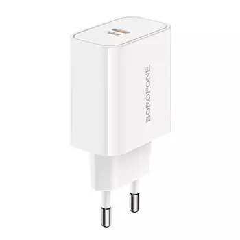 Сетевое зарядное устройство Borofone Easy BA57A 20 Вт, EU, USB type-C, PD, белый (6931474745538)