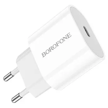 Сетевое зарядное устройство Borofone Origin BA61A 10.5 Вт, EU, USB type-C, Quick Charge, PD, белый (6974443381139)
