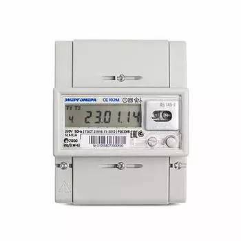 Счетчик электроэнергии Энергомера CE102M R5 145-A, однофазный, двухтарифный, класс точности: 1.0, ЖКИ, 5 А/60 А (101002003010748)