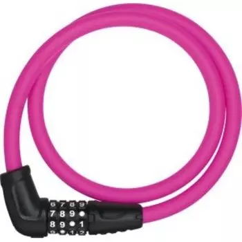 Замок велосипедный ABUS Numerino 5412C/85см, трос 12 мм, кодовый 4-х разрядный, класс защиты 3/15, розовый, 05-0020013