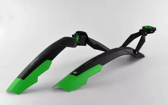 Крылья велосипедные Simpla ADHD Long, 27.5''-29'', комплект, для велосипедов с амортизаторами, черно - зеленый