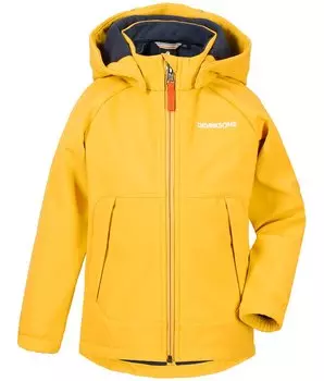 Куртка детская Didriksons POGGIN KID'S SOFTSHELL JKT, 425 желтая дыня, 503543