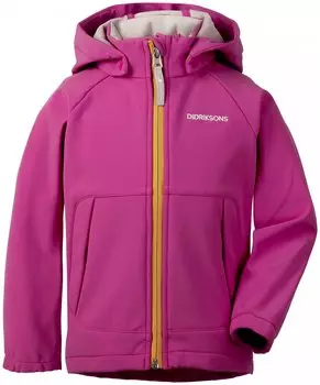 Куртка детская Didriksons POGGIN KIDS SOFTSHELL JKT, неоновый розовый, 502632