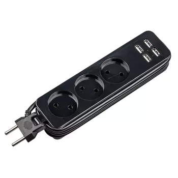 Удлинитель Uniel Travel S-CT3-1,8U BLACK