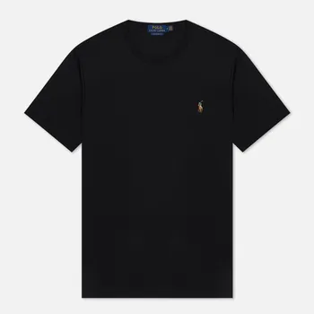 Мужская футболка Polo Ralph Lauren Custom Slim Fit Interlock, цвет чёрный, размер XXL