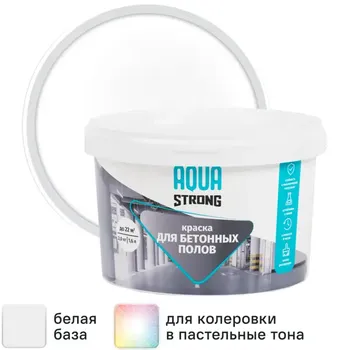 Краска для бетонных полов Aquastrong износостойкая матовая цвет белый 2 кг